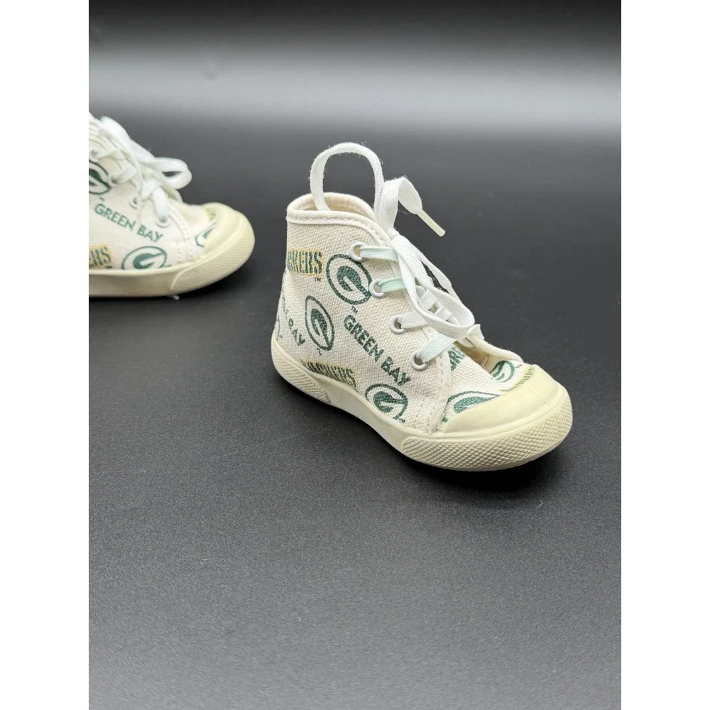 Baby Kids Green Bay Packers Baby High Top Shoes Size 2 Vintage Football USA